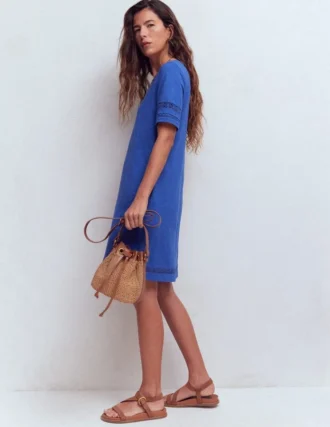 Hattie Jersey T-shirt Dress Denim Blue