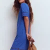 Hattie Jersey T-shirt Dress Denim Blue Hattie Jersey T-shirt Dress Denim Blue