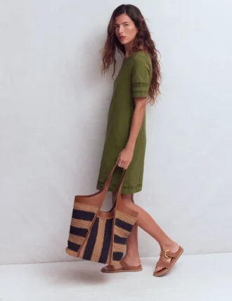 Hattie Jersey T-shirt Dress Olive