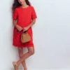 Hattie Jersey T-shirt Dress Red Coral Hattie Jersey T-shirt Dress Red Coral