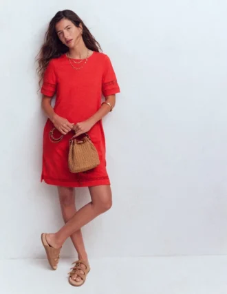 Hattie Jersey T-shirt Dress Red Coral