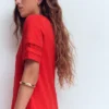 Hattie Jersey T-shirt Dress Red Coral Hattie Jersey T-shirt Dress Red Coral