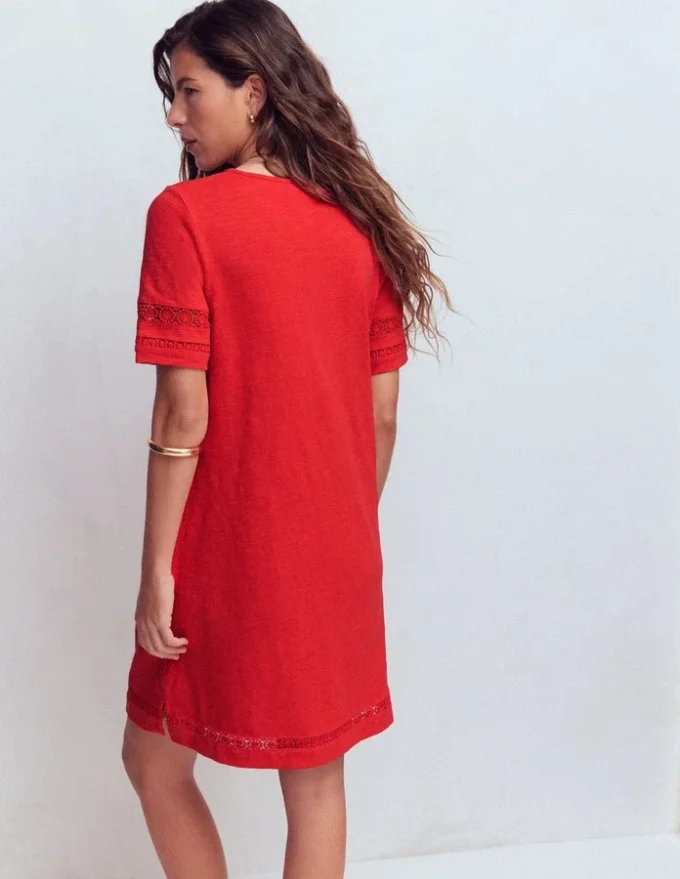 Hattie Jersey T-shirt Dress Red Coral Hattie Jersey T-shirt Dress Red Coral