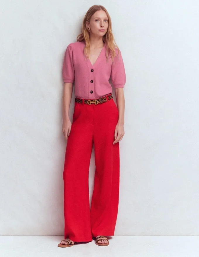 Hayley Cotton V-neck Cardigan Dusty Rose Hayley Cotton V-neck Cardigan Dusty Rose