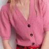 Hayley Cotton V-neck Cardigan Dusty Rose Hayley Cotton V-neck Cardigan Dusty Rose