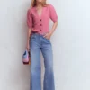 Hayley Cotton V-neck Cardigan Dusty Rose Hayley Cotton V-neck Cardigan Dusty Rose