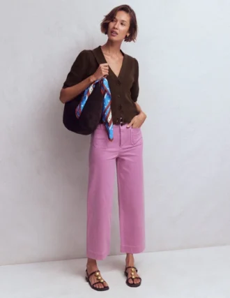 Hayley Cotton V-neck Cardigan Espresso
