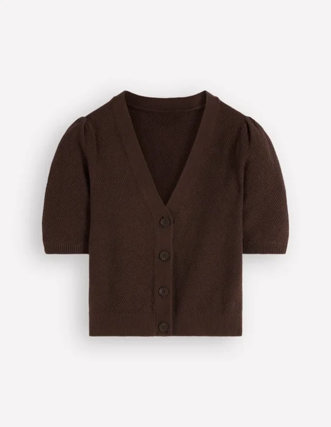 Hayley Cotton V-neck Cardigan Espresso Hayley Cotton V-neck Cardigan Espresso