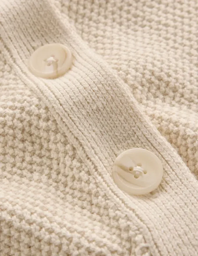 Hayley Cotton V-neck Cardigan Warm Ivory Hayley Cotton V-neck Cardigan Warm Ivory