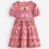 Heart Back Jersey Dress Formica Pink Bird Floral Heart Back Jersey Dress Formica Pink Bird Floral