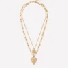 Heart Stamp Layer Necklace Gold Colour Heart Stamp Layer Necklace Gold Colour