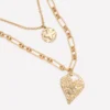 Heart Stamp Layer Necklace Gold Colour Heart Stamp Layer Necklace Gold Colour