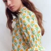Heather Smocked Sleeve Top Marigold, Carnation Stems Heather Smocked Sleeve Top Marigold, Carnation Stems