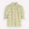 Heather Smocked Sleeve Top Marigold, Carnation Stems Heather Smocked Sleeve Top Marigold, Carnation Stems