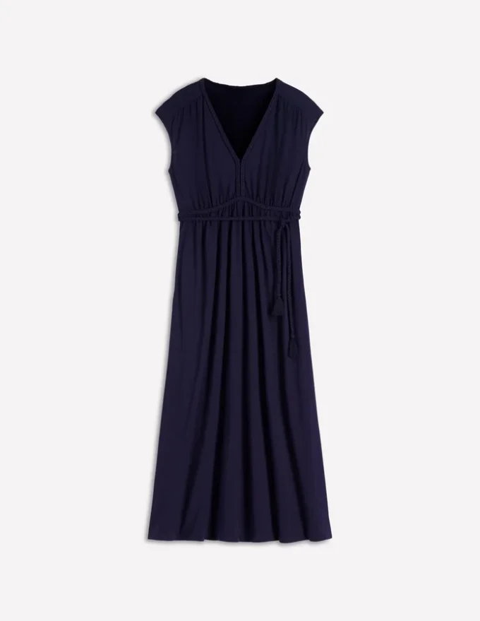 Heidi Ruched Rope Jersey Dress Navy Heidi Ruched Rope Jersey Dress Navy
