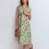 Heidi Ruched Rope Jersey Dress Olive, Elegant Blossom Heidi Ruched Rope Jersey Dress Olive, Elegant Blossom