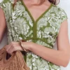 Heidi Ruched Rope Jersey Dress Olive, Elegant Blossom Heidi Ruched Rope Jersey Dress Olive, Elegant Blossom