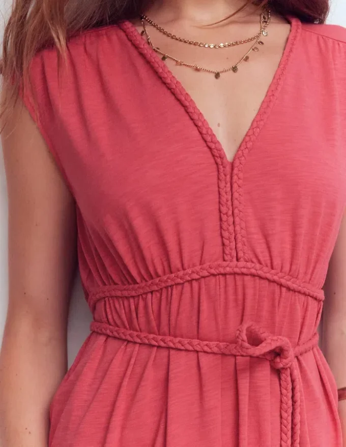 Heidi Ruched Rope Jersey Dress Winter Blush Heidi Ruched Rope Jersey Dress Winter Blush