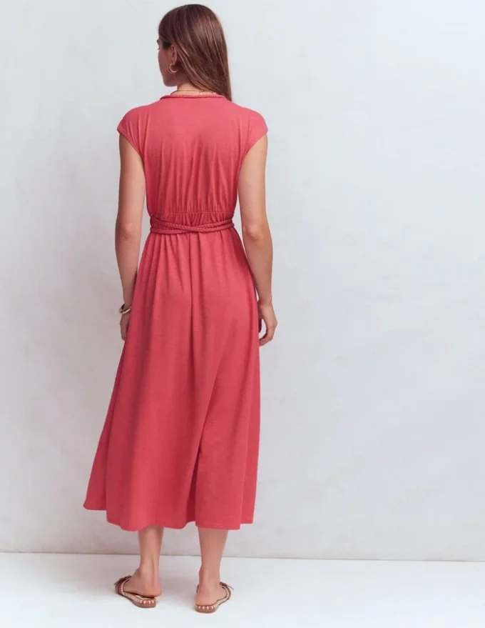 Heidi Ruched Rope Jersey Dress Winter Blush Heidi Ruched Rope Jersey Dress Winter Blush