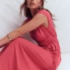 Heidi Ruched Rope Jersey Dress Winter Blush Heidi Ruched Rope Jersey Dress Winter Blush