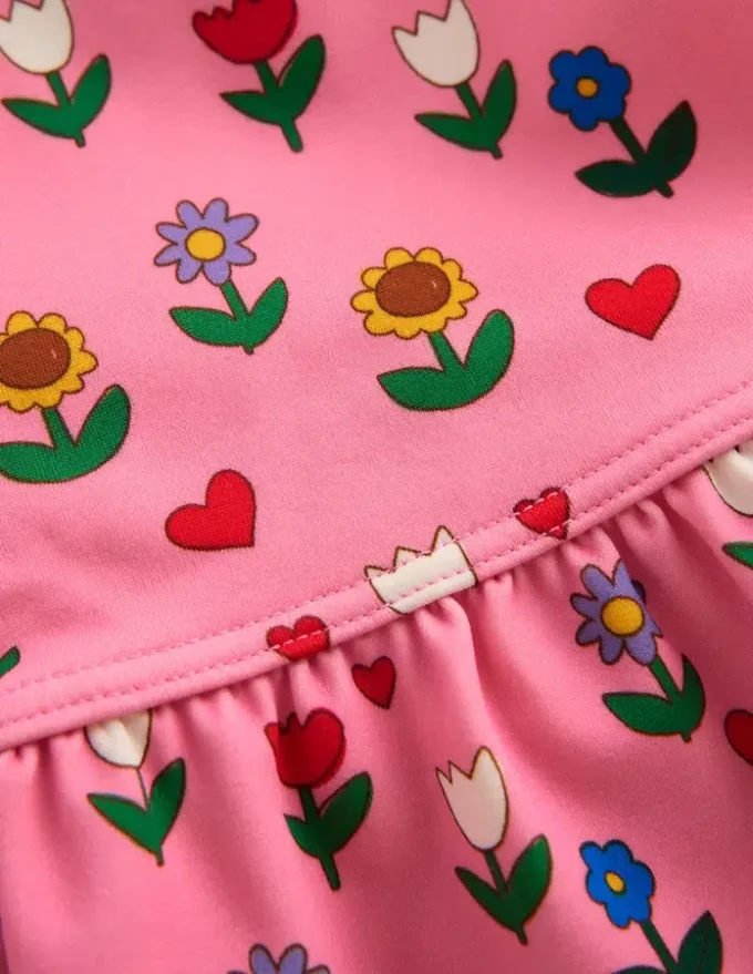 Hem Frill Rash Vest Set Almond Pink Sunflower Garden Hem Frill Rash Vest Set Almond Pink Sunflower Garden