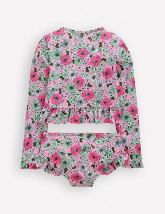 Hem Frill Rash Vest Set Lilac Chiffon Cornflower