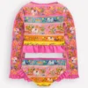 Hem Frill Rash Vest Set Multi Tropical Animals
