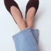 High Cut Ballet Flats Bitter Chocolate High Cut Ballet Flats Bitter Chocolate