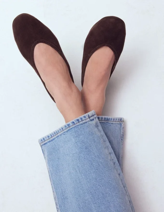 High Cut Ballet Flats Bitter Chocolate High Cut Ballet Flats Bitter Chocolate