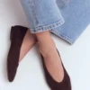 High Cut Ballet Flats Bitter Chocolate High Cut Ballet Flats Bitter Chocolate