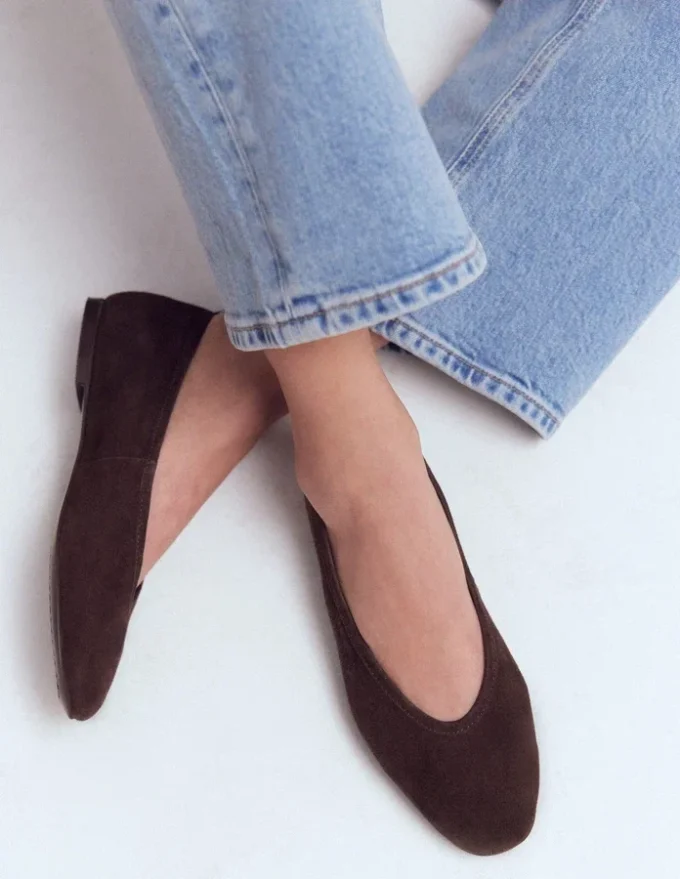 High Cut Ballet Flats Bitter Chocolate High Cut Ballet Flats Bitter Chocolate