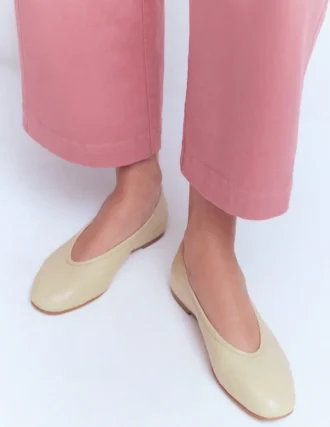 High Cut Ballet Flats Butter Yellow