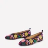 High Cut Ballet Flats Navy/Embroidery High Cut Ballet Flats Navy/Embroidery