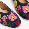 High Cut Ballet Flats Navy/Embroidery High Cut Ballet Flats Navy/Embroidery
