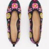 High Cut Ballet Flats Navy/Embroidery High Cut Ballet Flats Navy/Embroidery