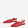 High Cut Flat Point Red Weave High Cut Flat Point Red Weave
