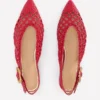High Cut Flat Point Red Weave High Cut Flat Point Red Weave