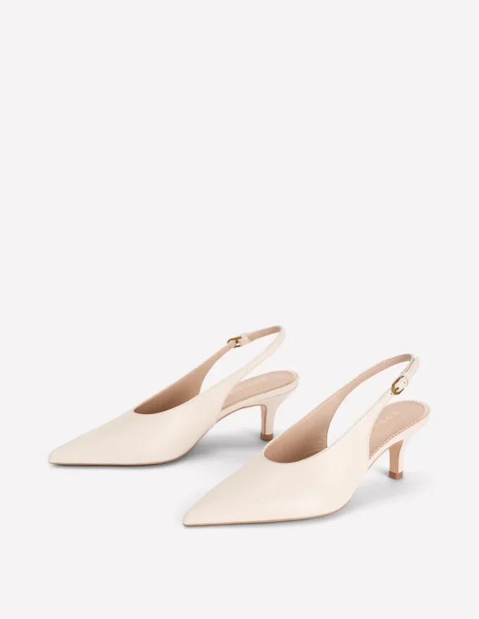 High Cut Slingback Court Ecru High Cut Slingback Court Ecru