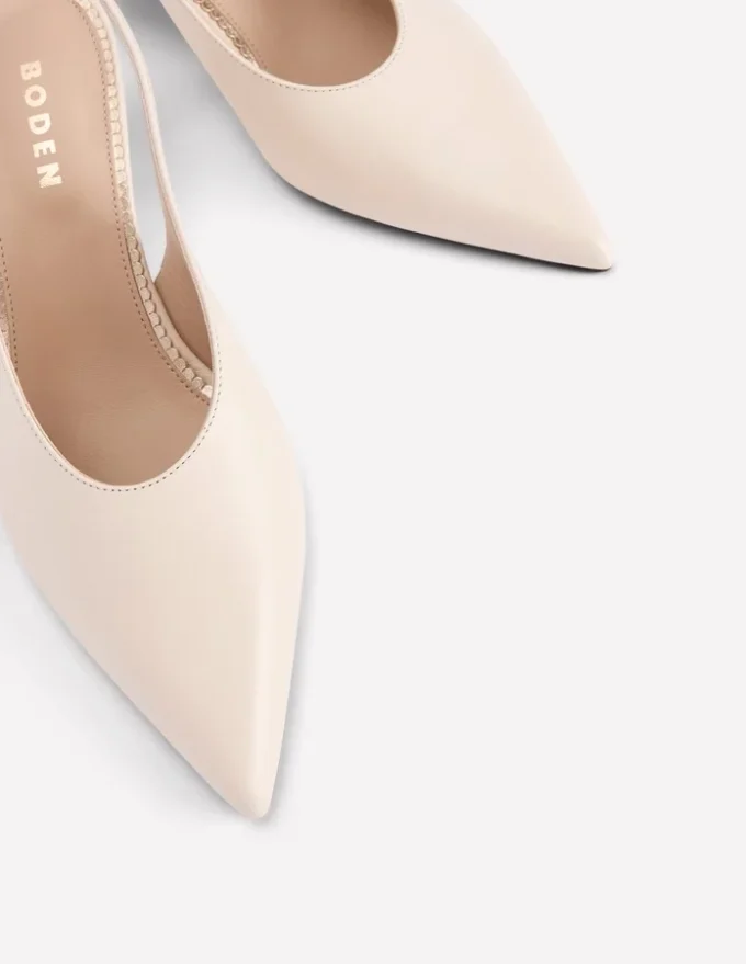 High Cut Slingback Court Ecru High Cut Slingback Court Ecru