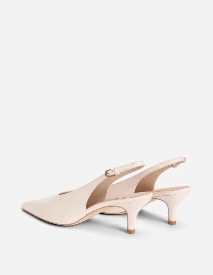 High Cut Slingback Court Ecru High Cut Slingback Court Ecru