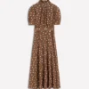 High Neck Belted Dress Raw Umber, Painted Dot High Neck Belted Dress Raw Umber, Painted Dot