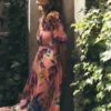 High Neck Blouson Sleeve Dress Multi Opulent Blossom High Neck Blouson Sleeve Dress Multi Opulent Blossom