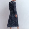 High Neck Occasion Dress French Navy, Painted Dot High Neck Occasion Dress French Navy, Painted Dot