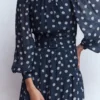 High Neck Occasion Dress French Navy, Painted Dot High Neck Occasion Dress French Navy, Painted Dot