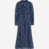 High Neck Occasion Dress French Navy, Painted Dot High Neck Occasion Dress French Navy, Painted Dot