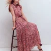 High Neck Sleeveless Dress Multi Leopard Flow High Neck Sleeveless Dress Multi Leopard Flow