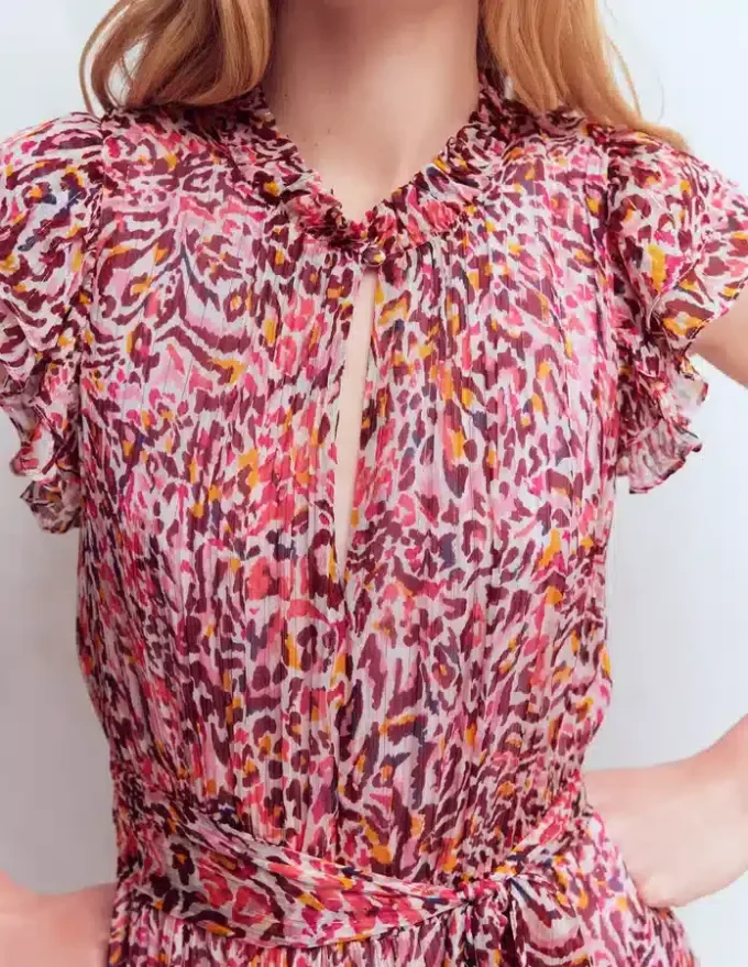 High Neck Sleeveless Dress Multi Leopard Flow High Neck Sleeveless Dress Multi Leopard Flow