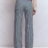 High Rise Column Leg Jeans Blue Stripe
