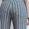 High Rise Column Leg Jeans Blue Stripe