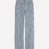 High Rise Column Leg Jeans Blue Stripe
